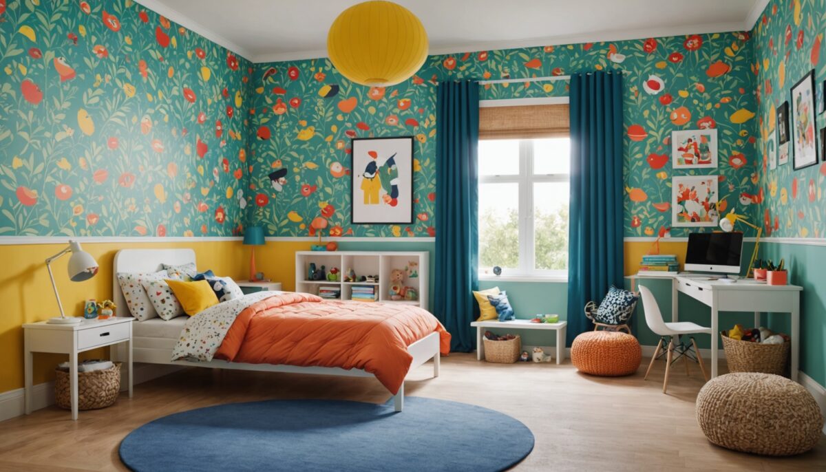 Découvrez les dernières tendances en papiers peints pour chambres d'enfants : styles, couleurs et motifs à la mode